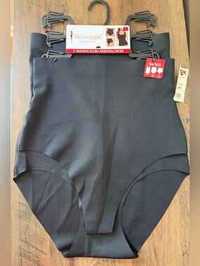 Skinnygirl NWT Shaping Scuba Essentials 2 pack Brief & Thong Black Size L